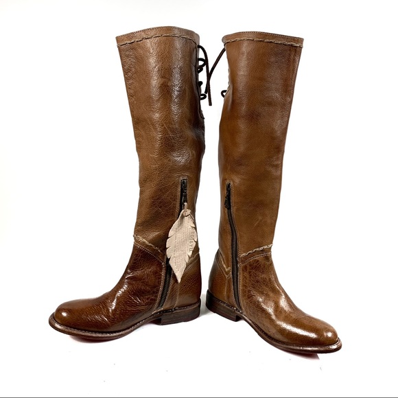 Bed Stu Manchester Tan Rustic Lace Camel Up Boots NIB - Picture 5 of 8